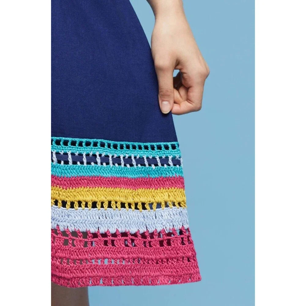 NWOT Akemi + Kin Anthropologie Crochet Trim Swing Dress